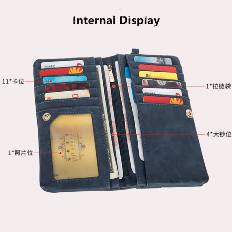 Fashion Zipper Purse Women's Wallets /Clutch Wallet Soft PU Leather Bag - silverfoxgoods